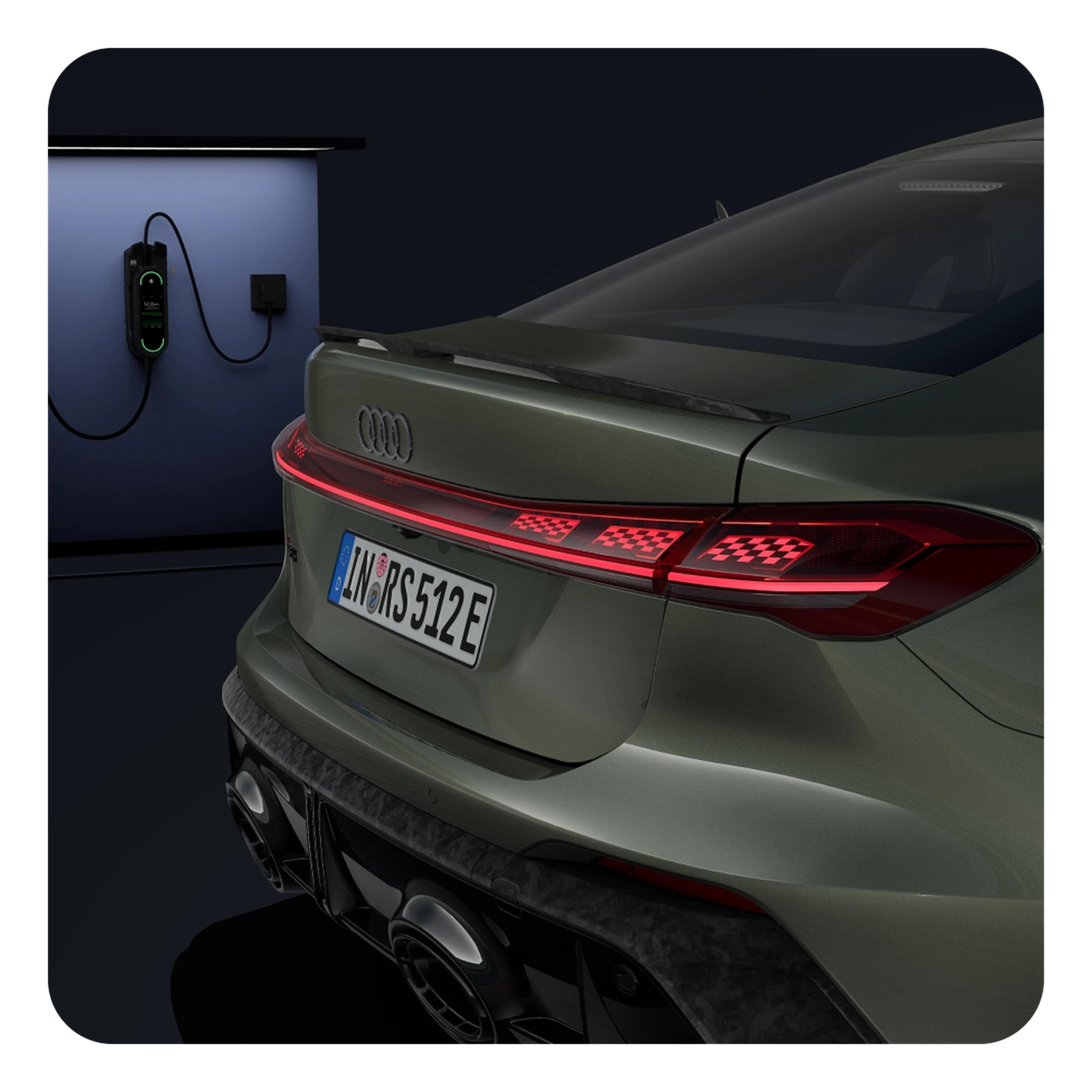 Rear shot of RS5 Saloon with charger