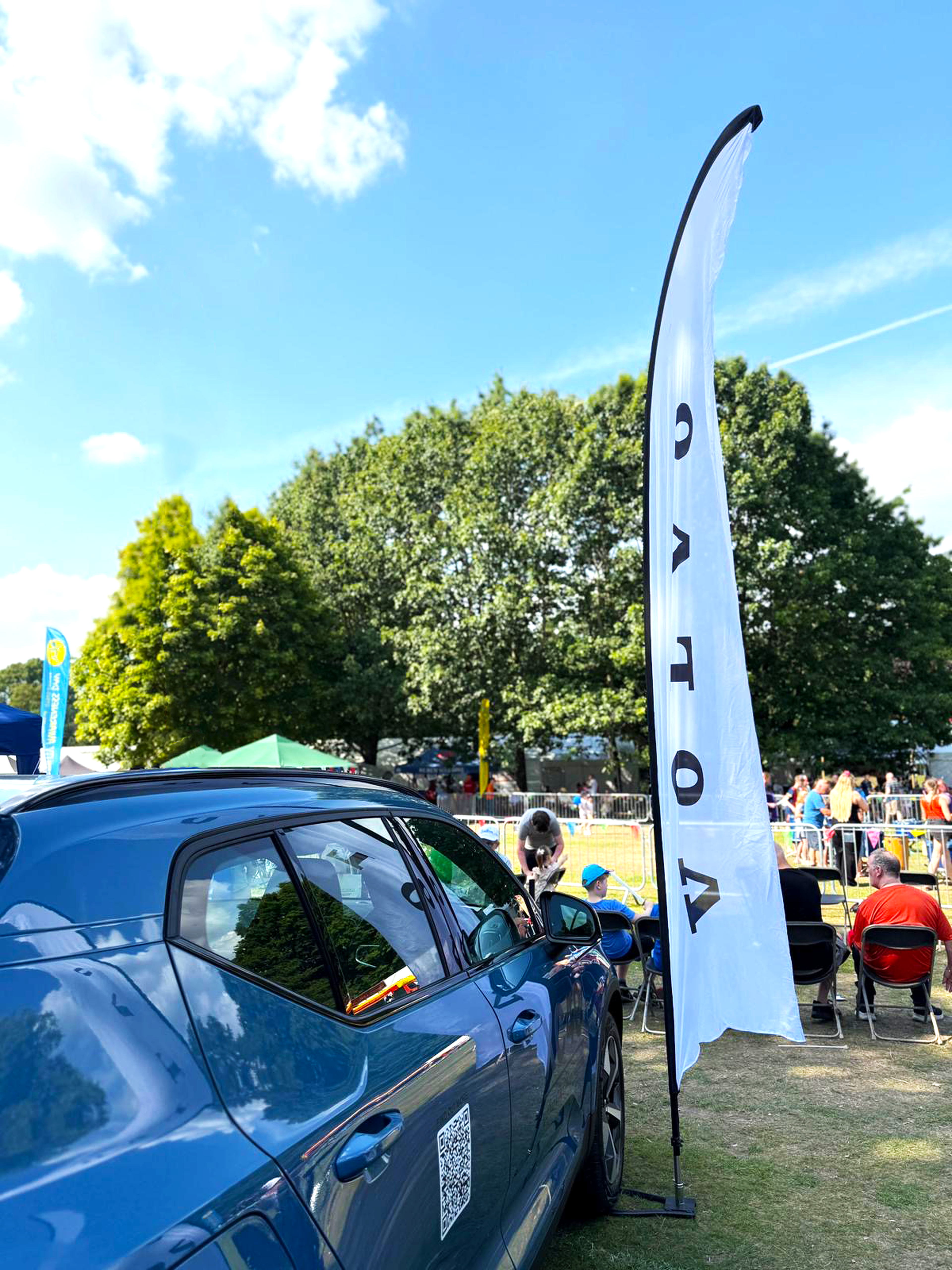 Volvo Cars Warrington Disability Awareness Day 2025 Image 4 Blue XC40 close up image with Volvo Banner