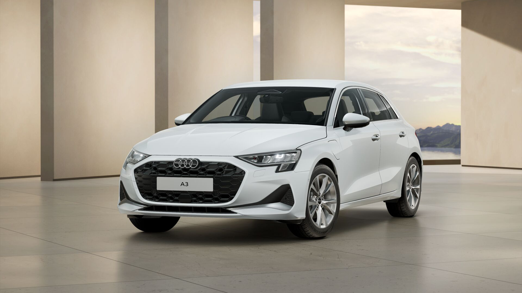 White Audi A3 tfsi e