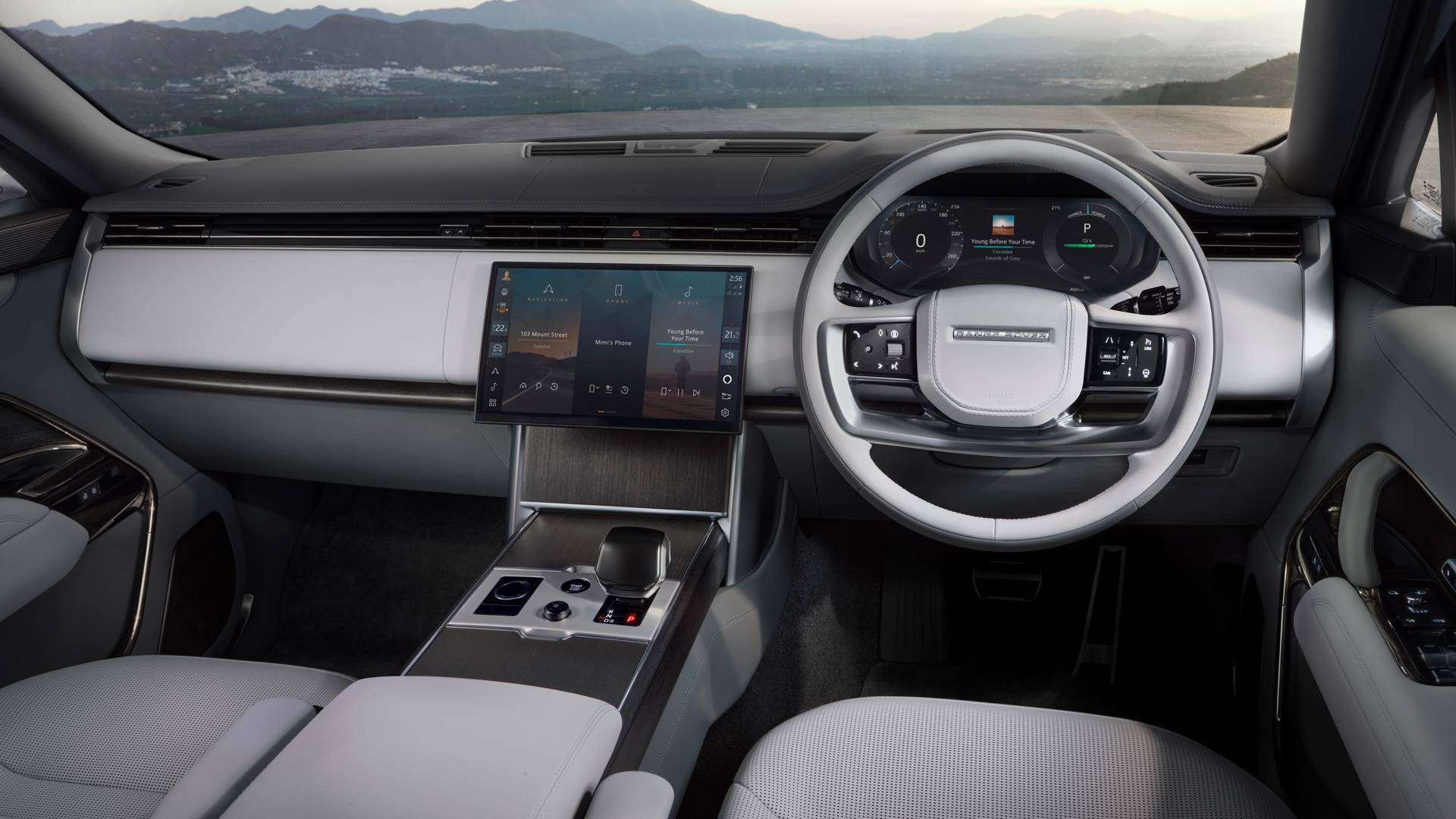 Range Rover EV interior in grey