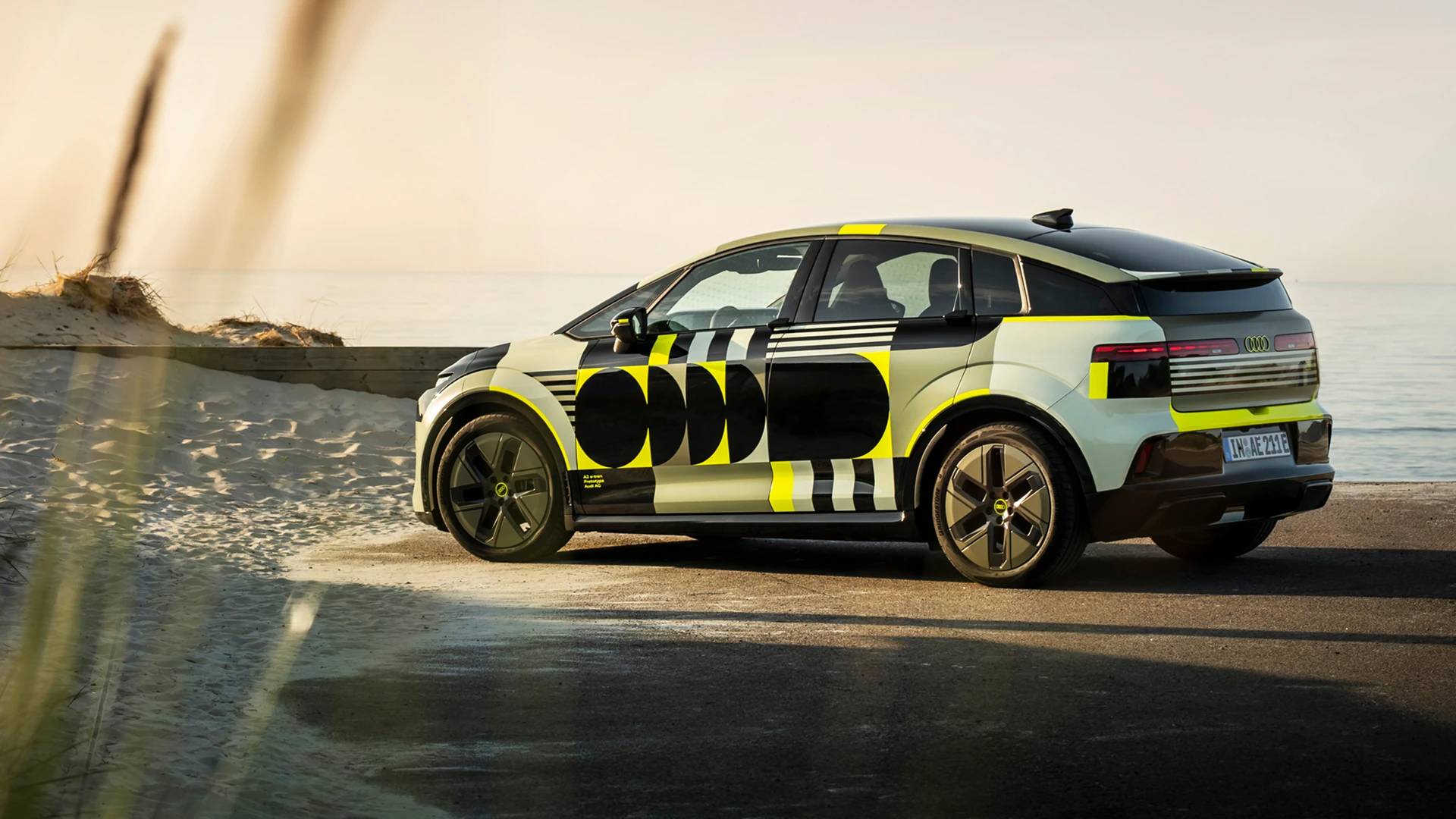The side of an Audi A2 e-tron