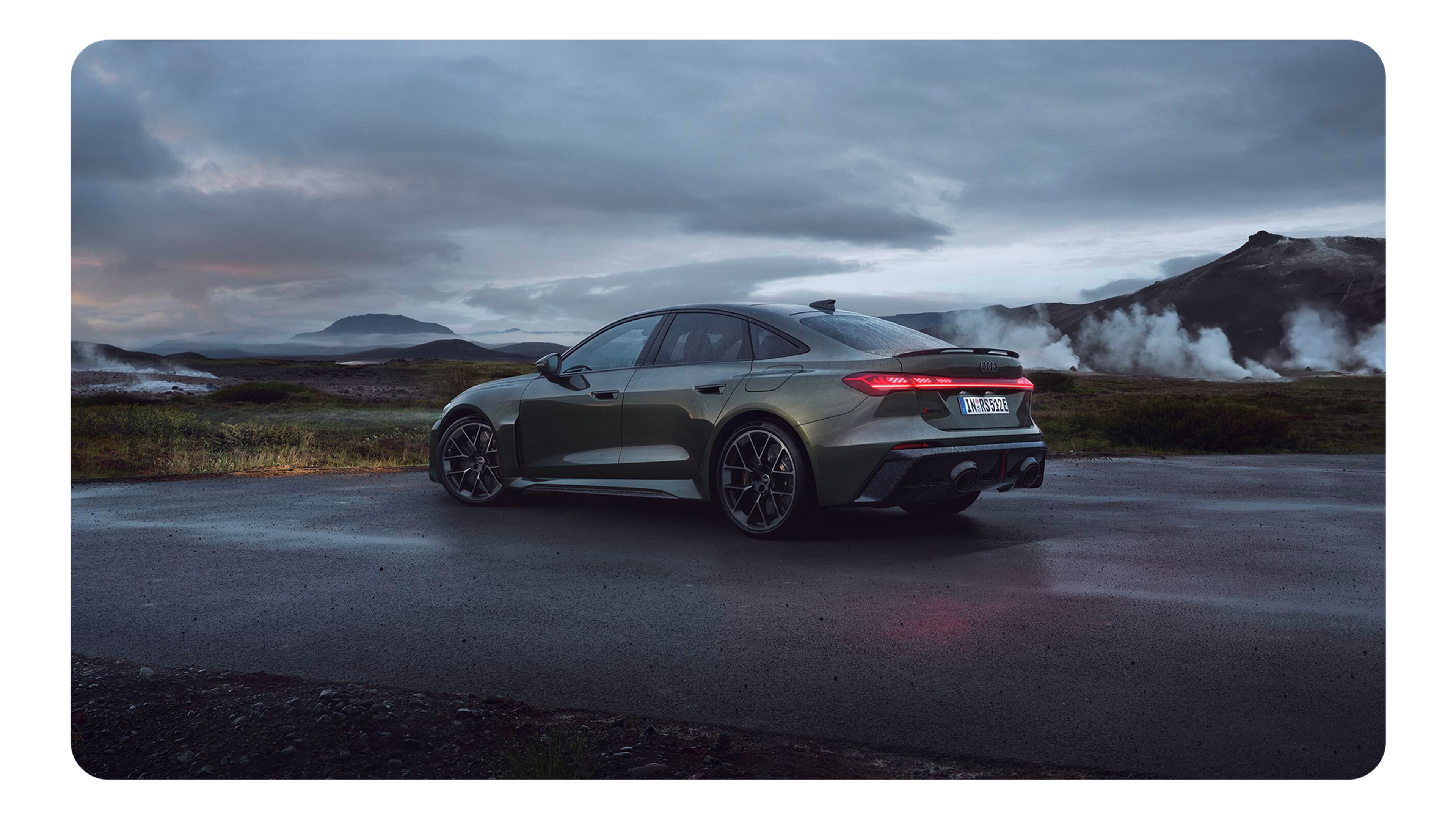 Rear shot of the RS 5 Saloon.