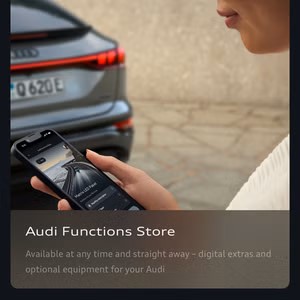 myAudi Store Screenshot of a phone showing function store in the foreground