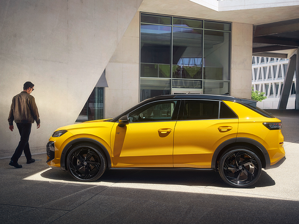 New T-roc yellow parked