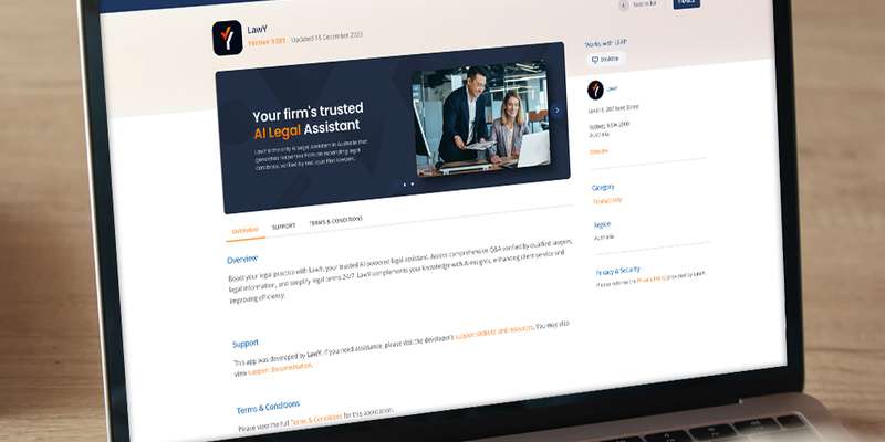 Visual of laptop showing the LEAP marketplace