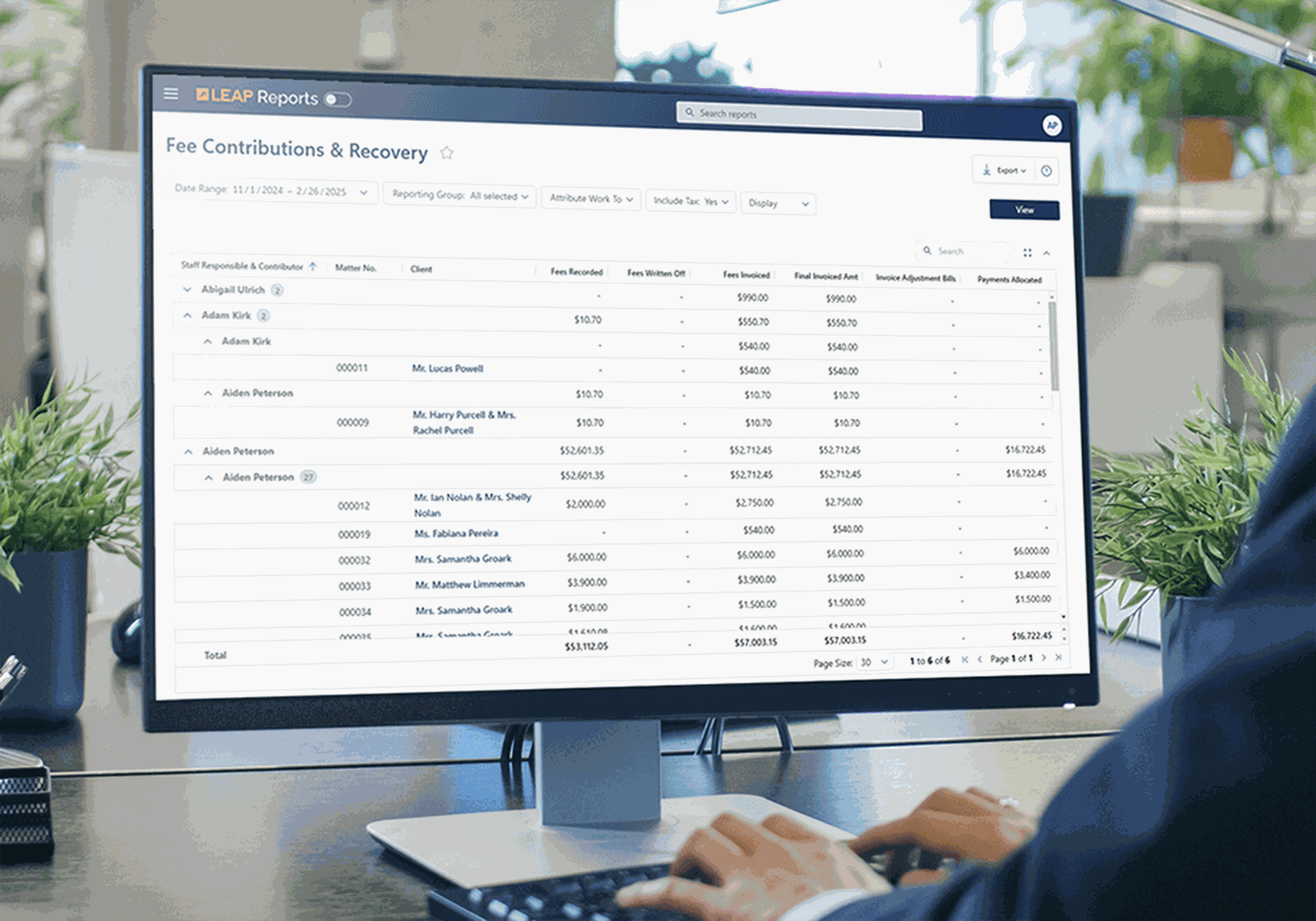Image of new LEAP Reports user interface