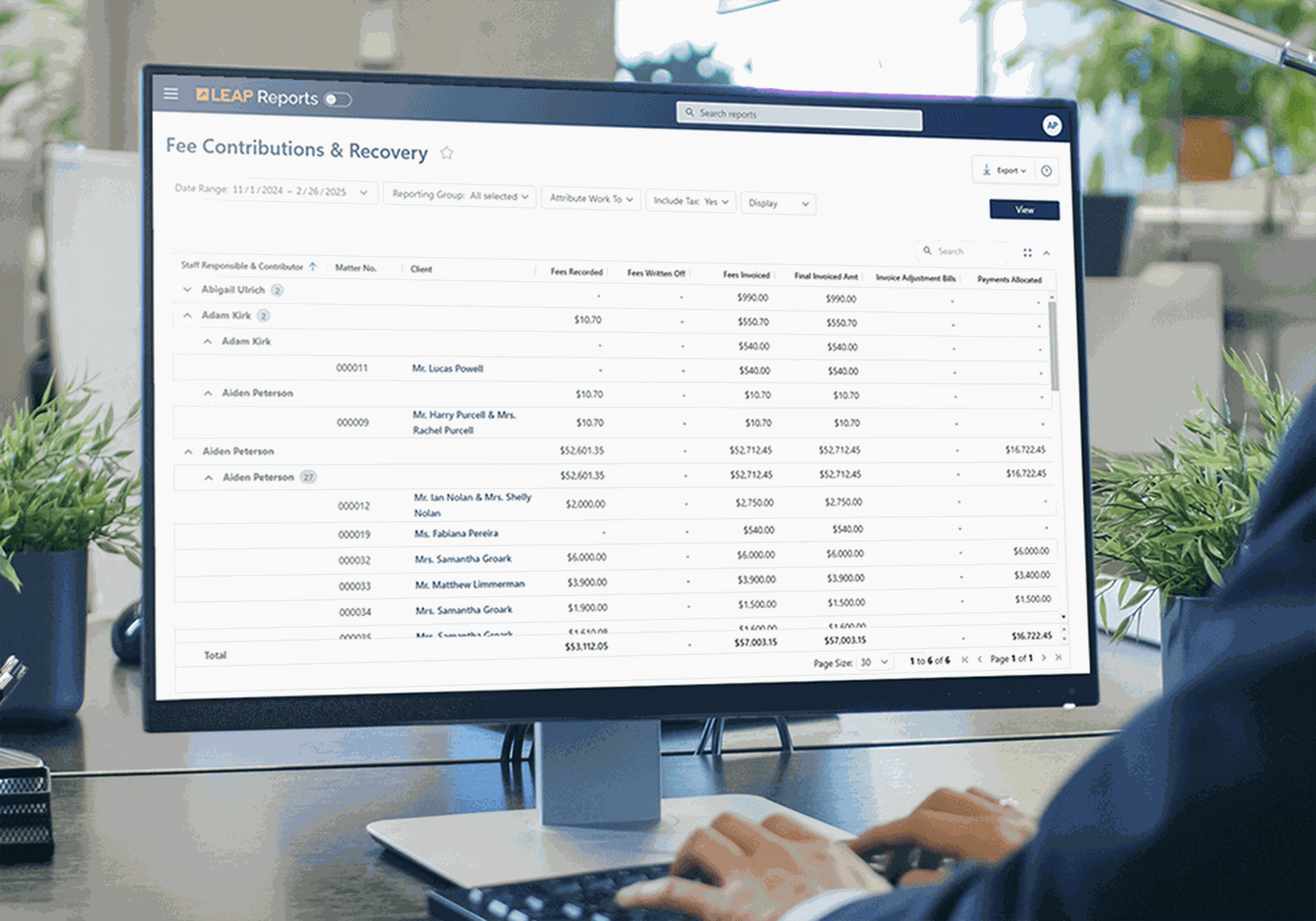 Image of new LEAP Reports user interface
