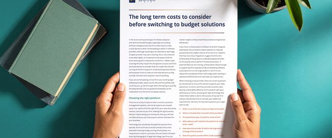 The long term, costs - White Paper