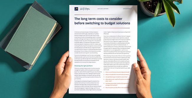 The long term, costs - White Paper