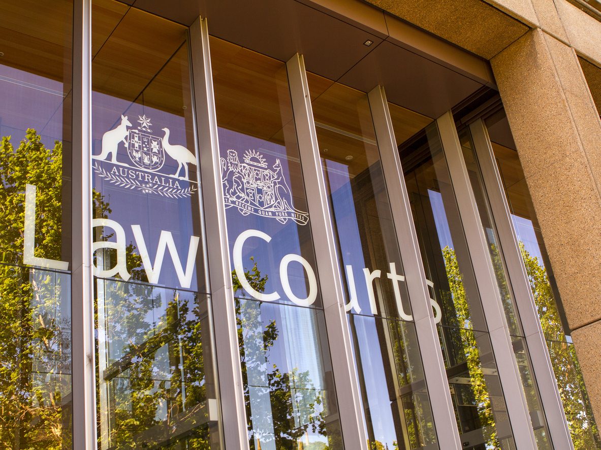 Outside Sydney Law Courts building facade