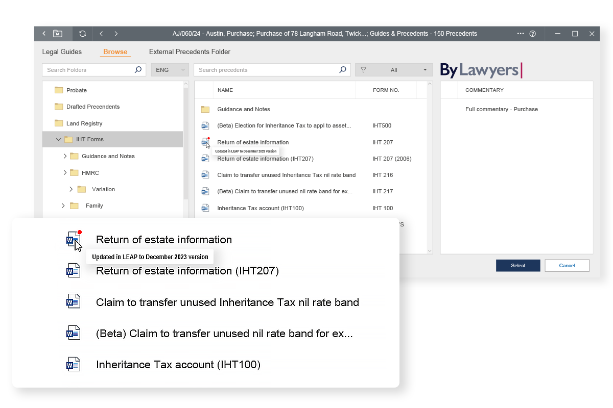 LEAP Essentials - Precedent notification transparent UK