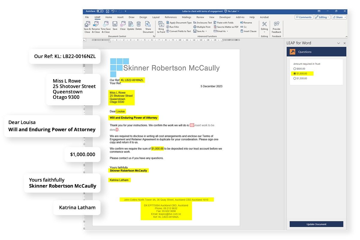 Creating a branded letter in LEAP