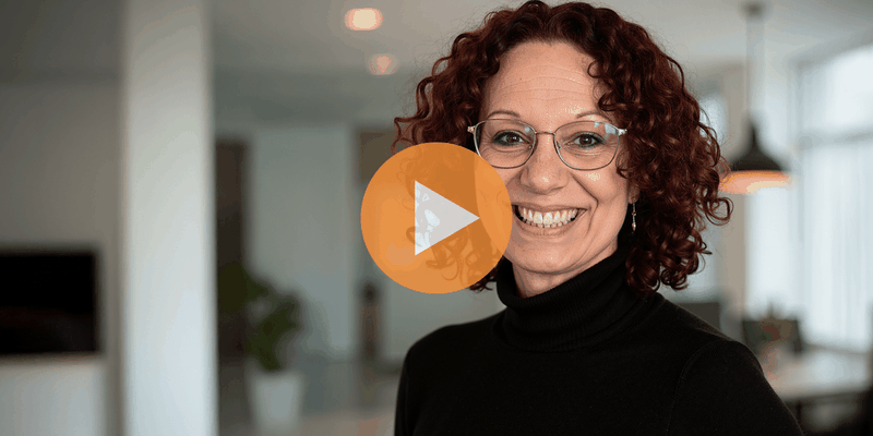 Image of LEAP's "Less Stress. More Success." course with instructor Christy A. Schmidt, Esq. and a video play button.