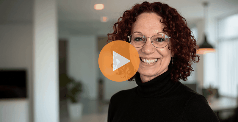 Image of LEAP's "Less Stress. More Success." course with instructor Christy A. Schmidt, Esq. and a video play button.