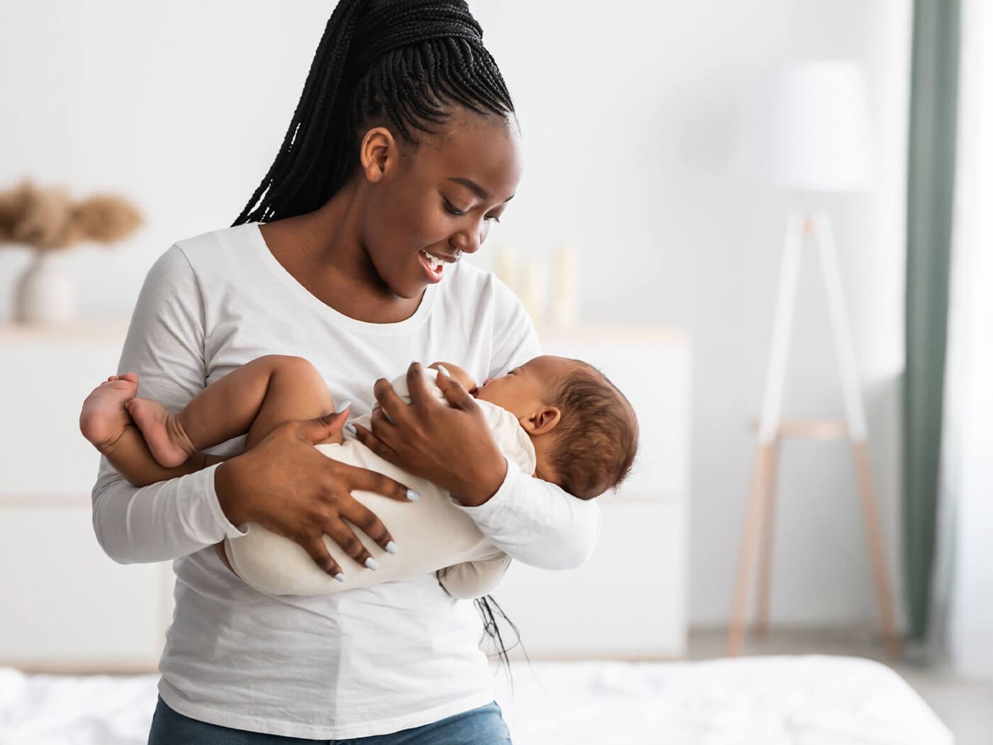Woman holding baby
