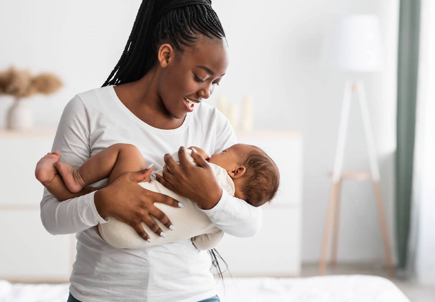 Woman holding baby