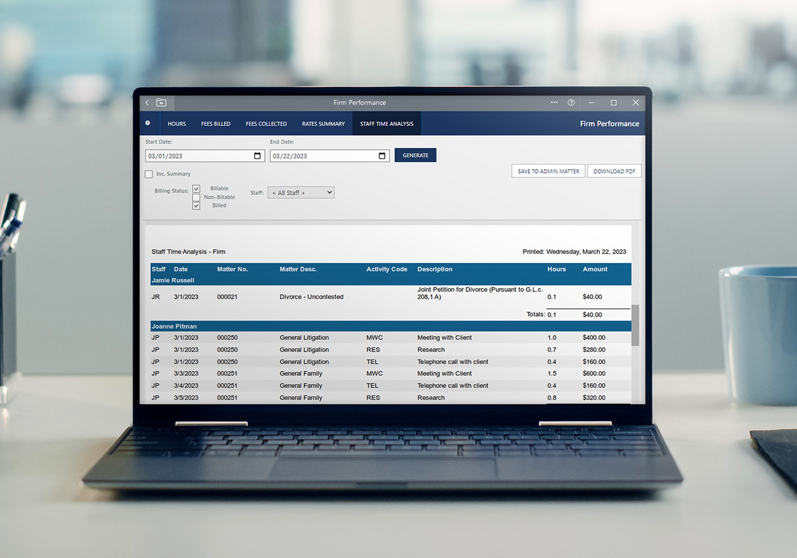 firm matter analytics app
