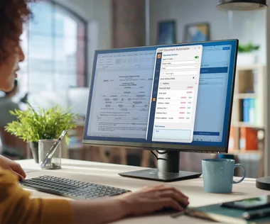 Legal professional using LEAP document automation software to manage law firm documents.