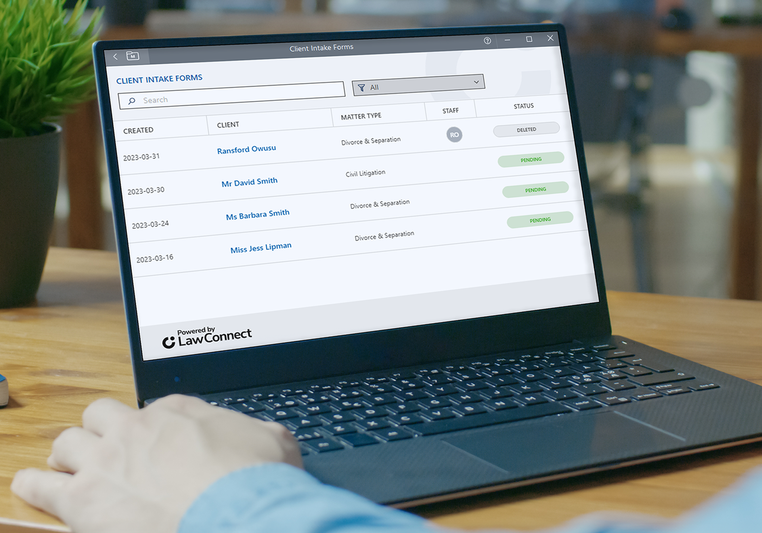 person using a laptop