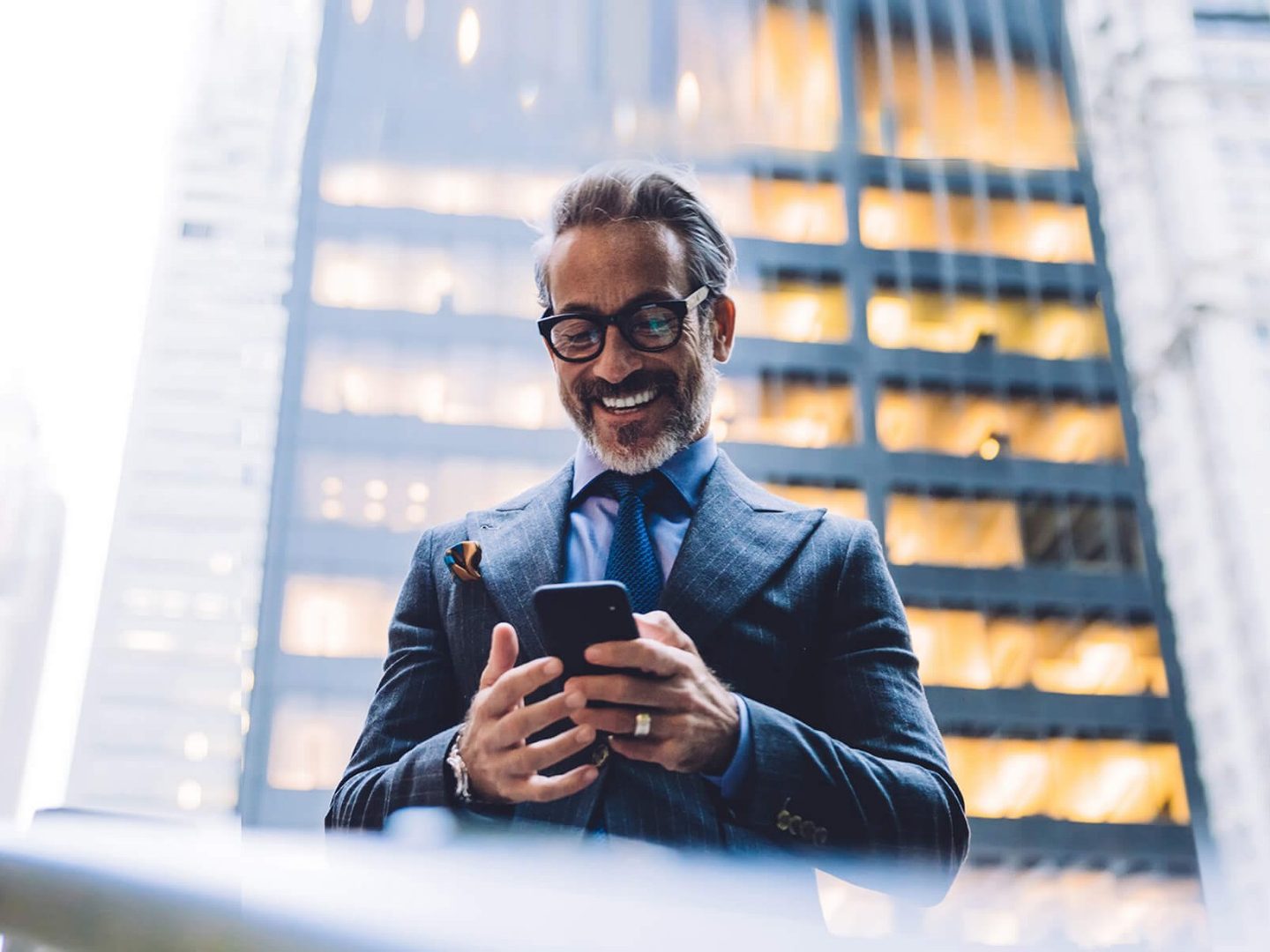 lawyer holding phone