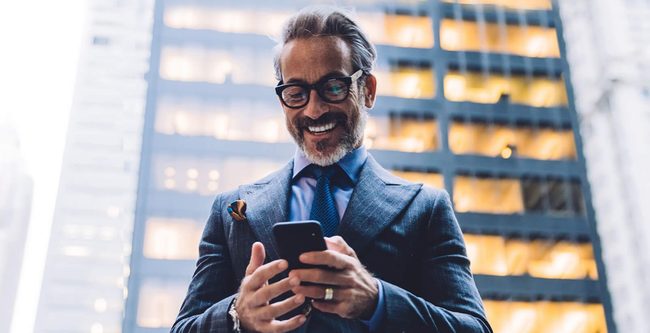 lawyer holding phone