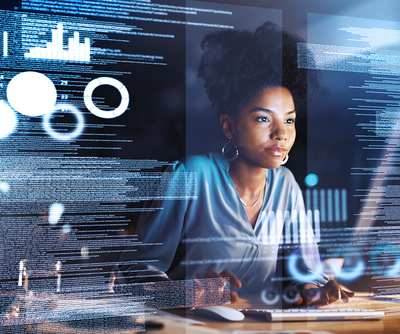 woman using a computer
