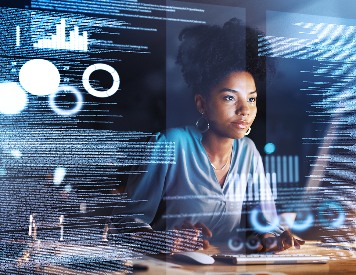 woman using a computer