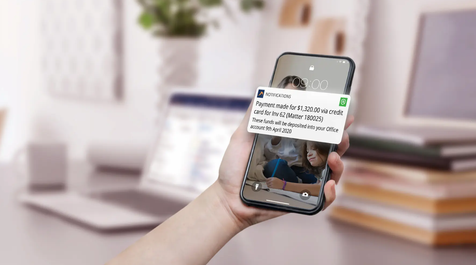 Mobile with confirmation of a payment made through LEAP.