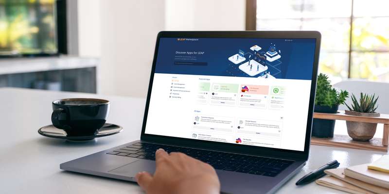LEAP Marketplace UK - Homepage on laptop
