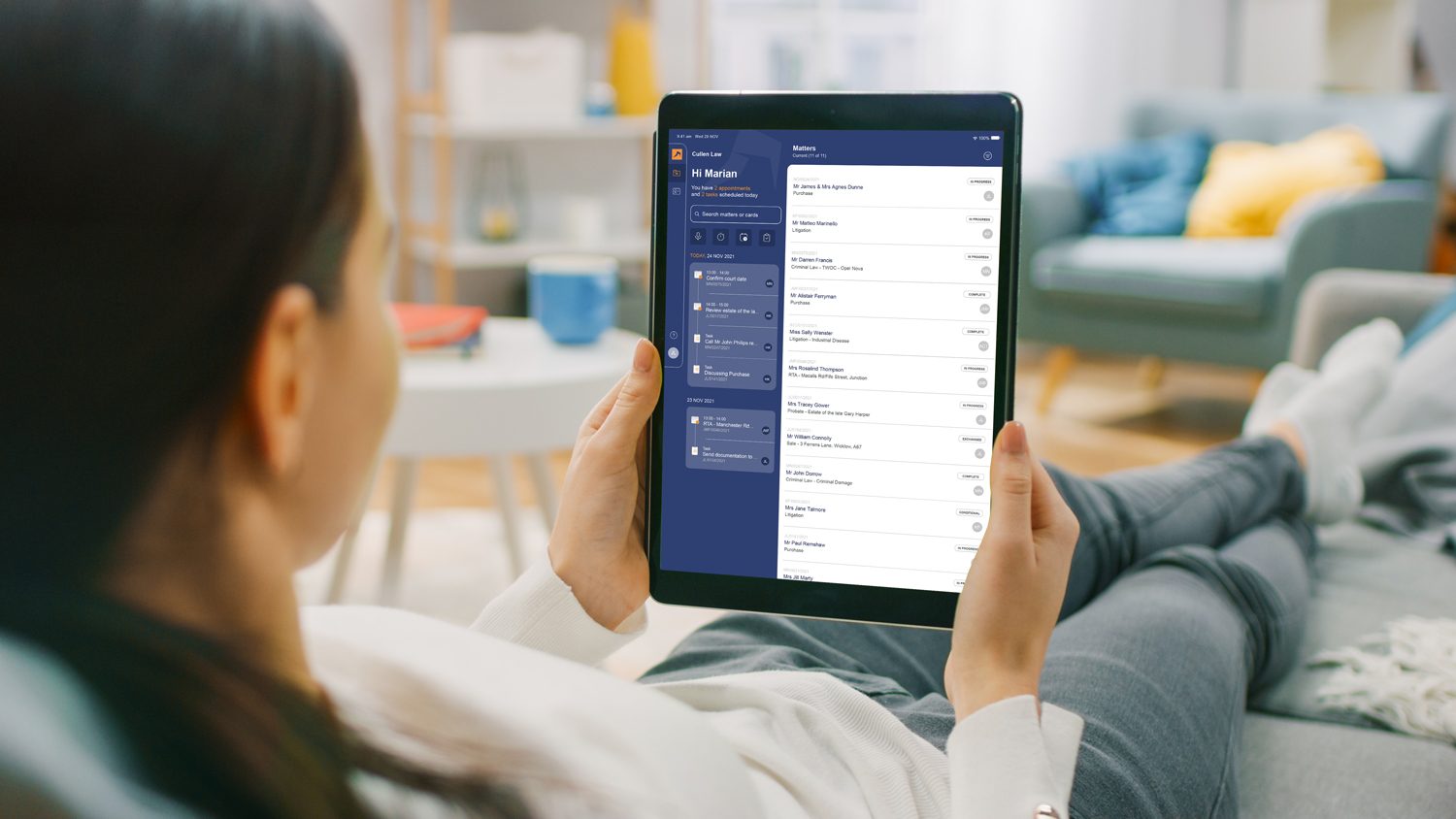 lady on tablet