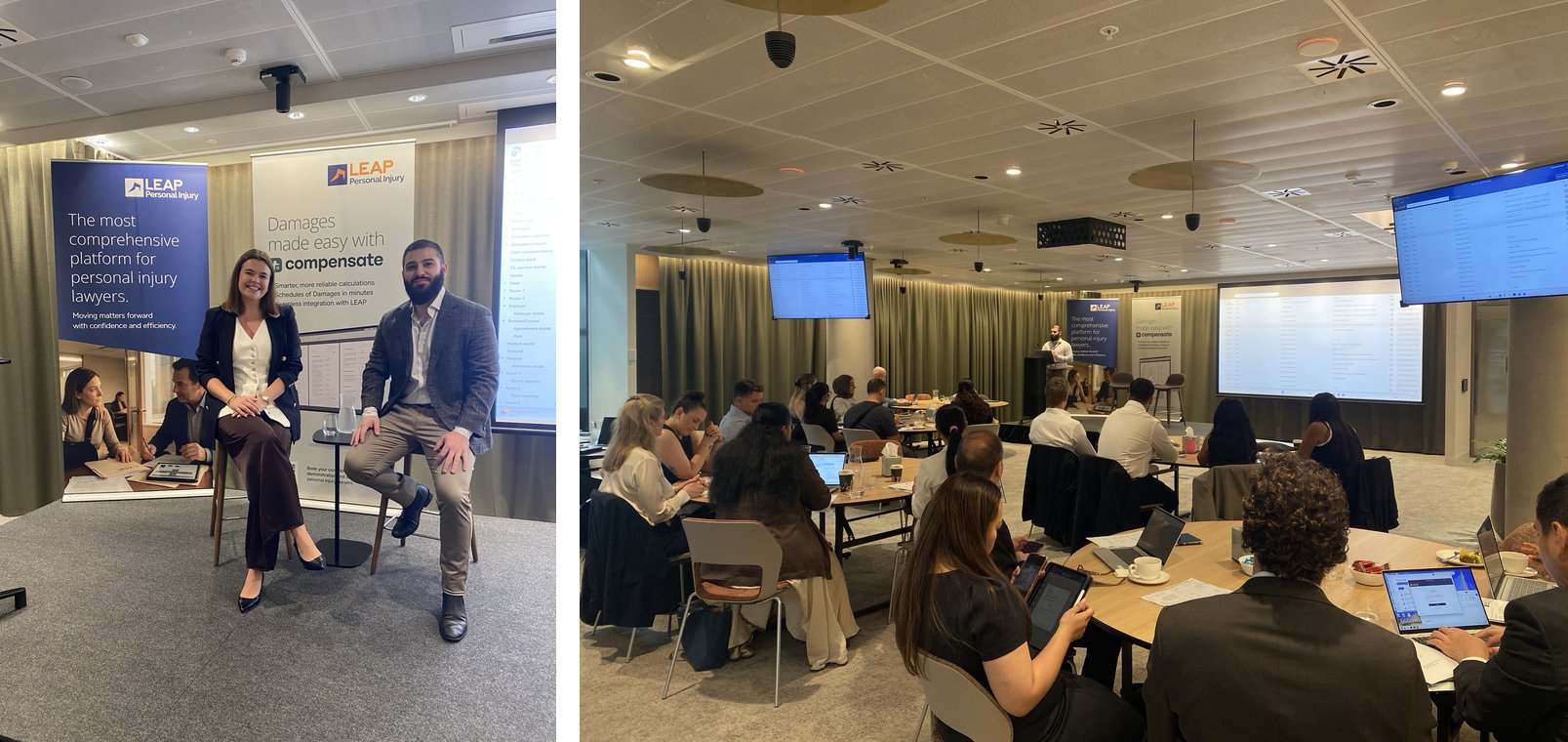 LEAP Personal Injury presenters at a Compensate CPD event and attendees
