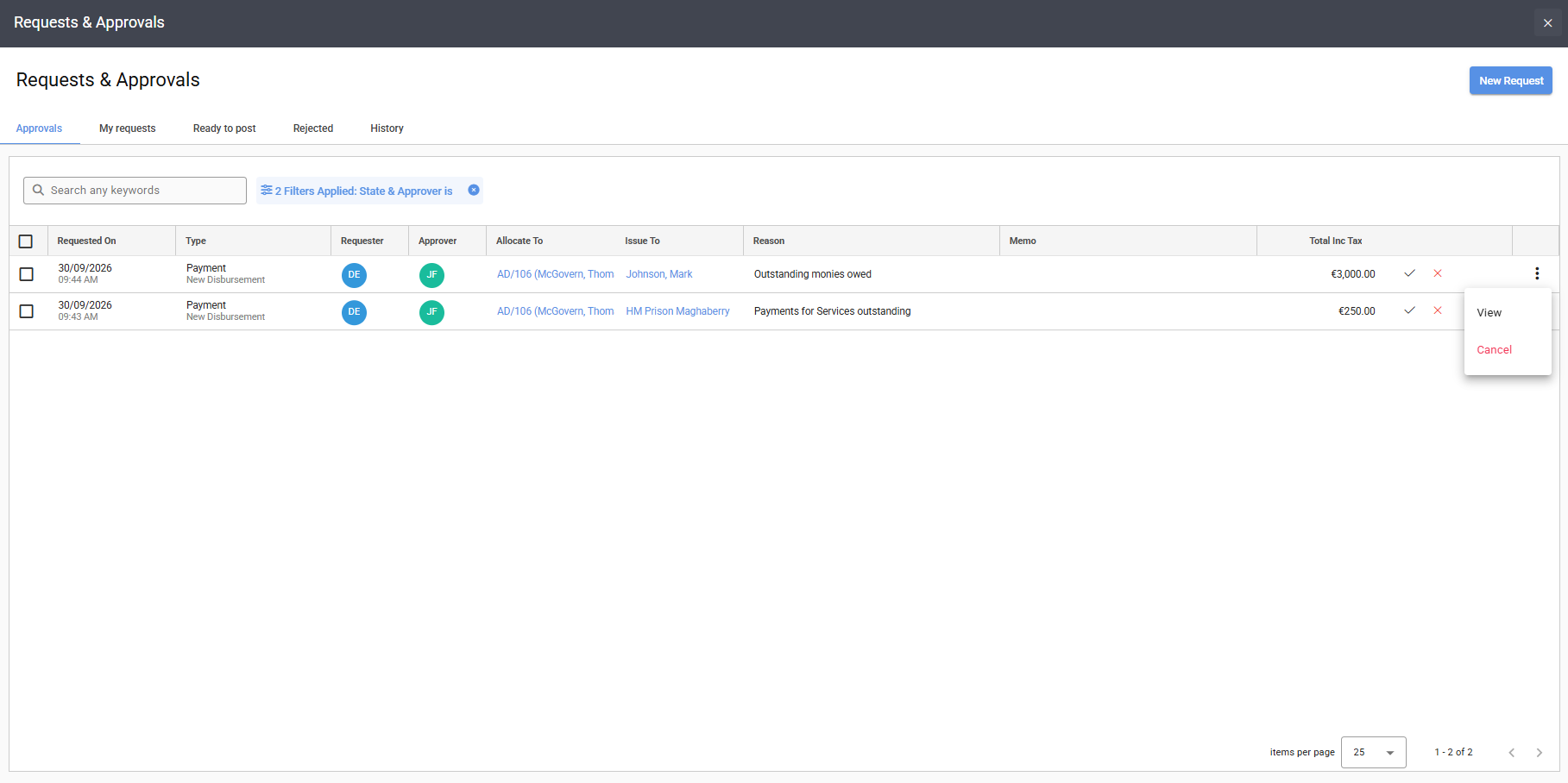 LEAP Accounts - Requests and Approvals