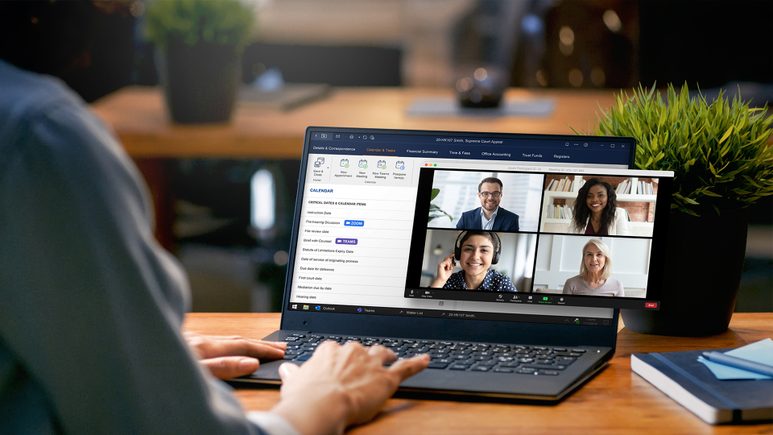 lawyer having a zoom meeting