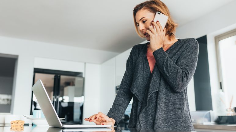 lawyer on the phone with client