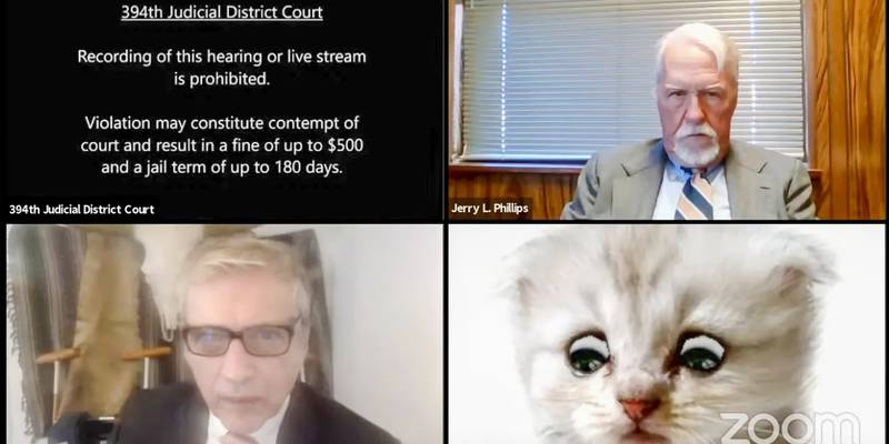 lawyer having zoom meeting