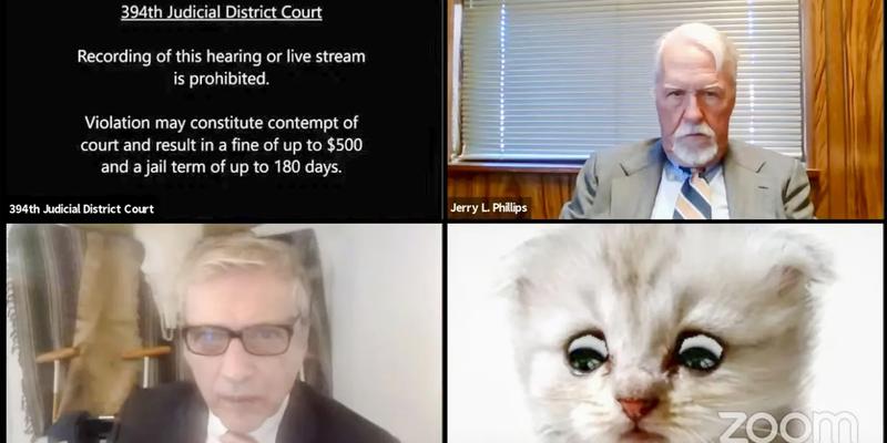 lawyer having zoom meeting