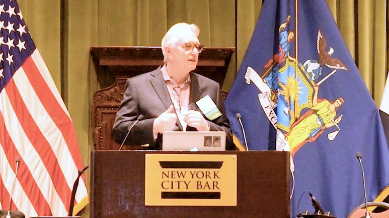 Richard giving a speech on 11 habits