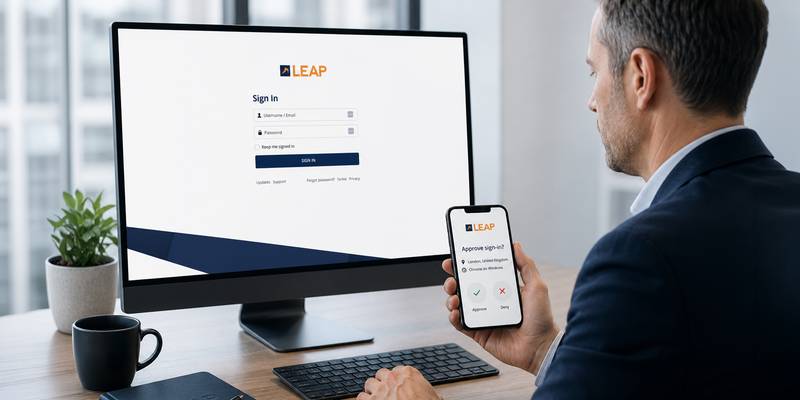 Multi-Factor Authentication protecting a law firm's login and client data