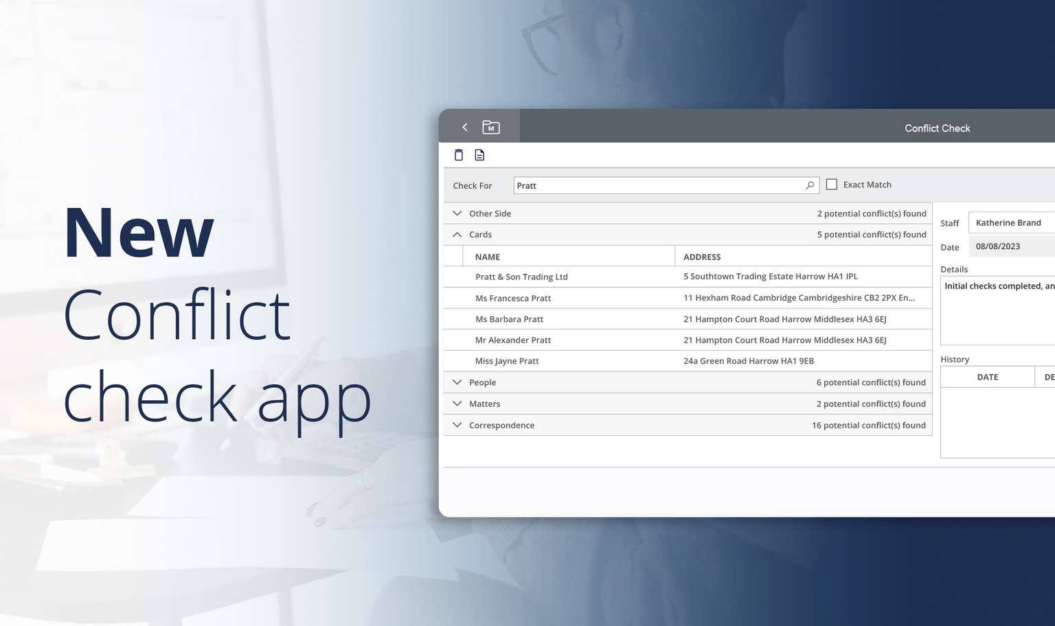 Conlfict Check App