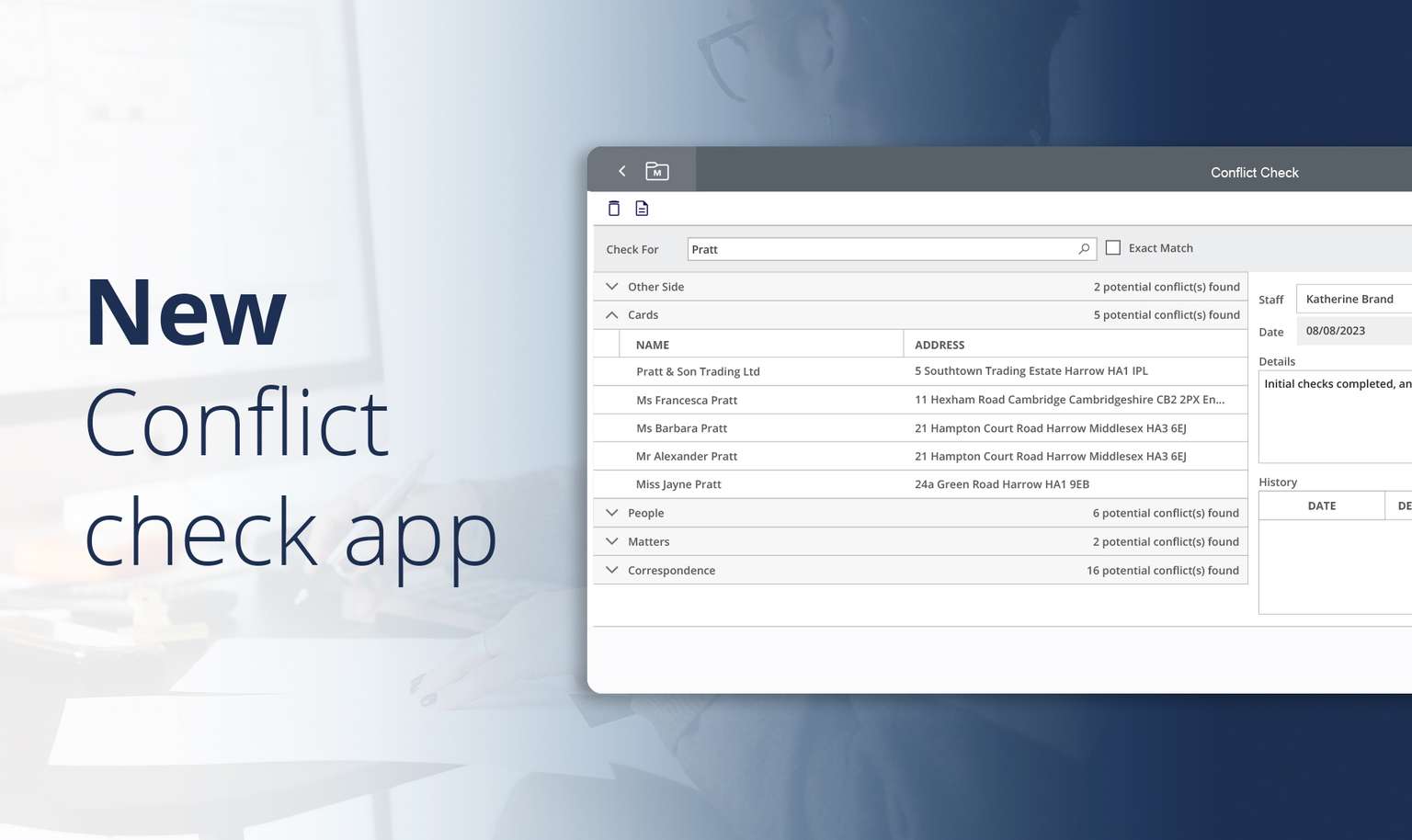 Conlfict Check App
