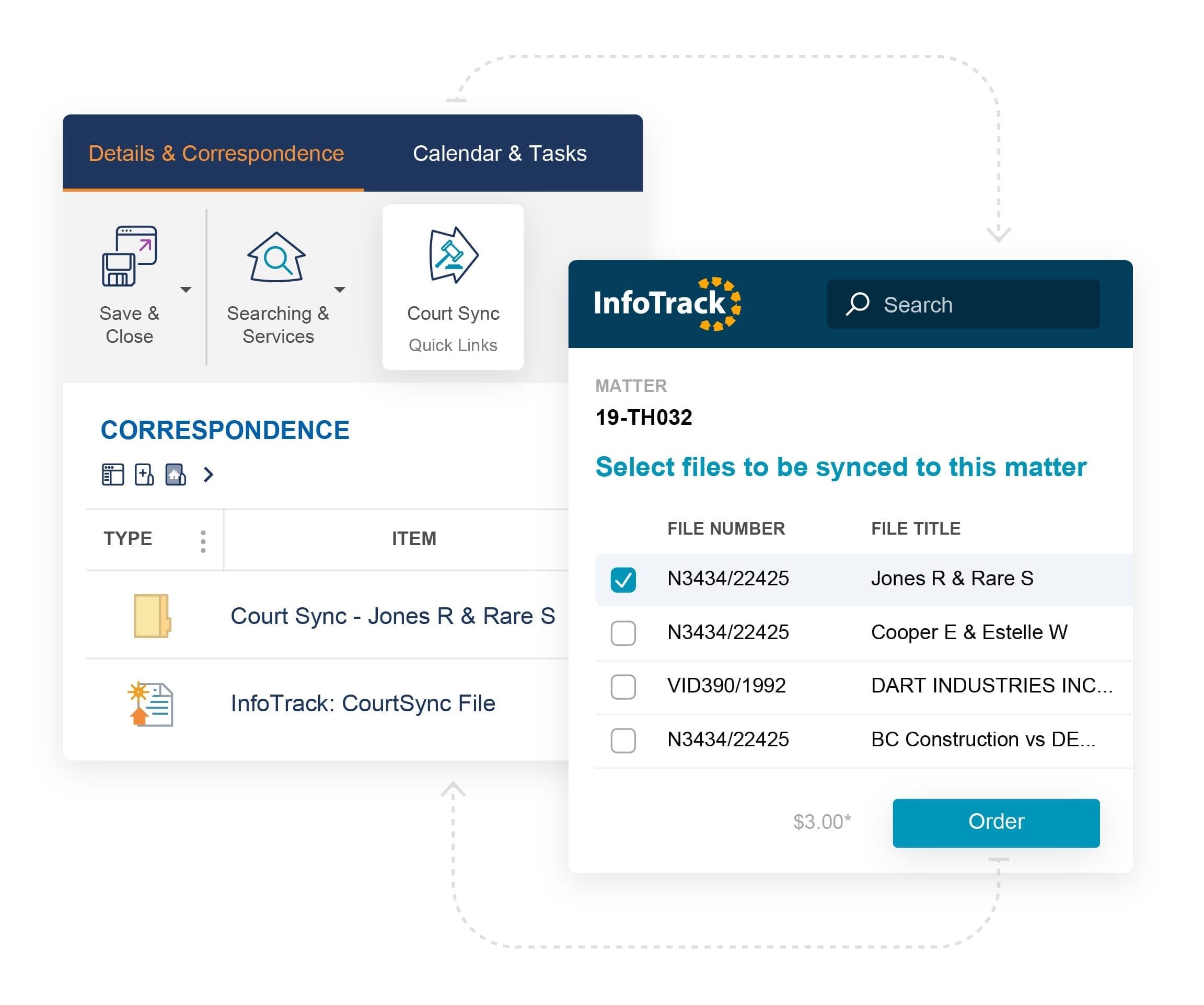 Exclusive Integrations InfoTrack Court Sync