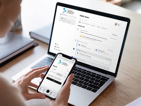 LawConnect software on laptop and mobile