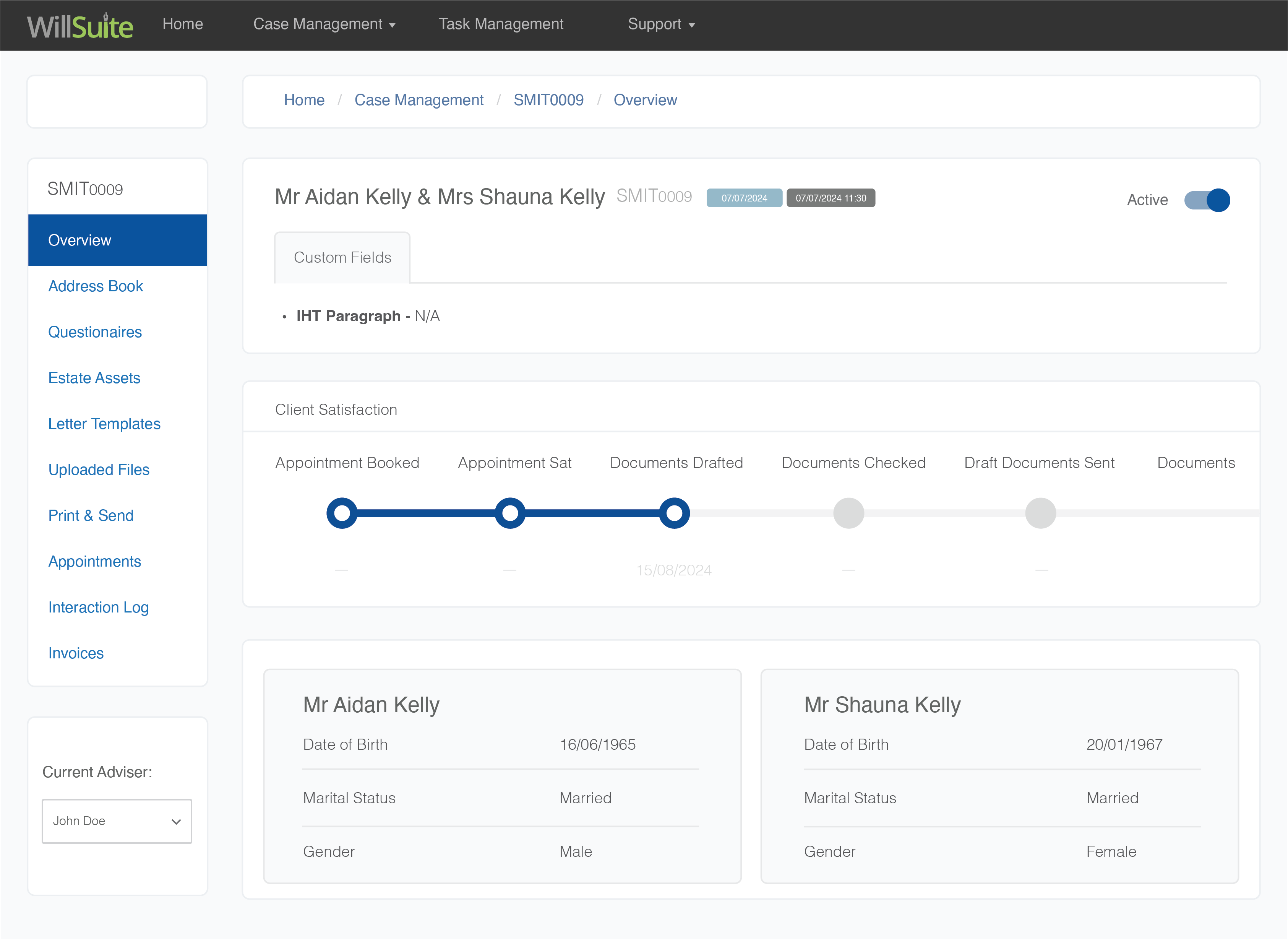 Willsuite_Dashboard