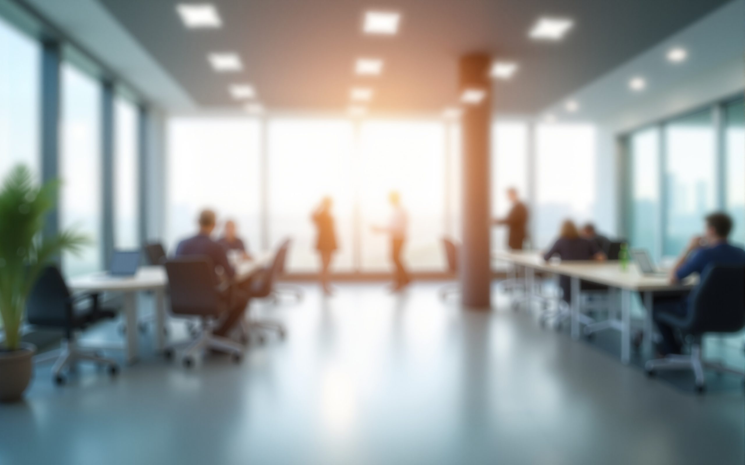 Blurry office environment
