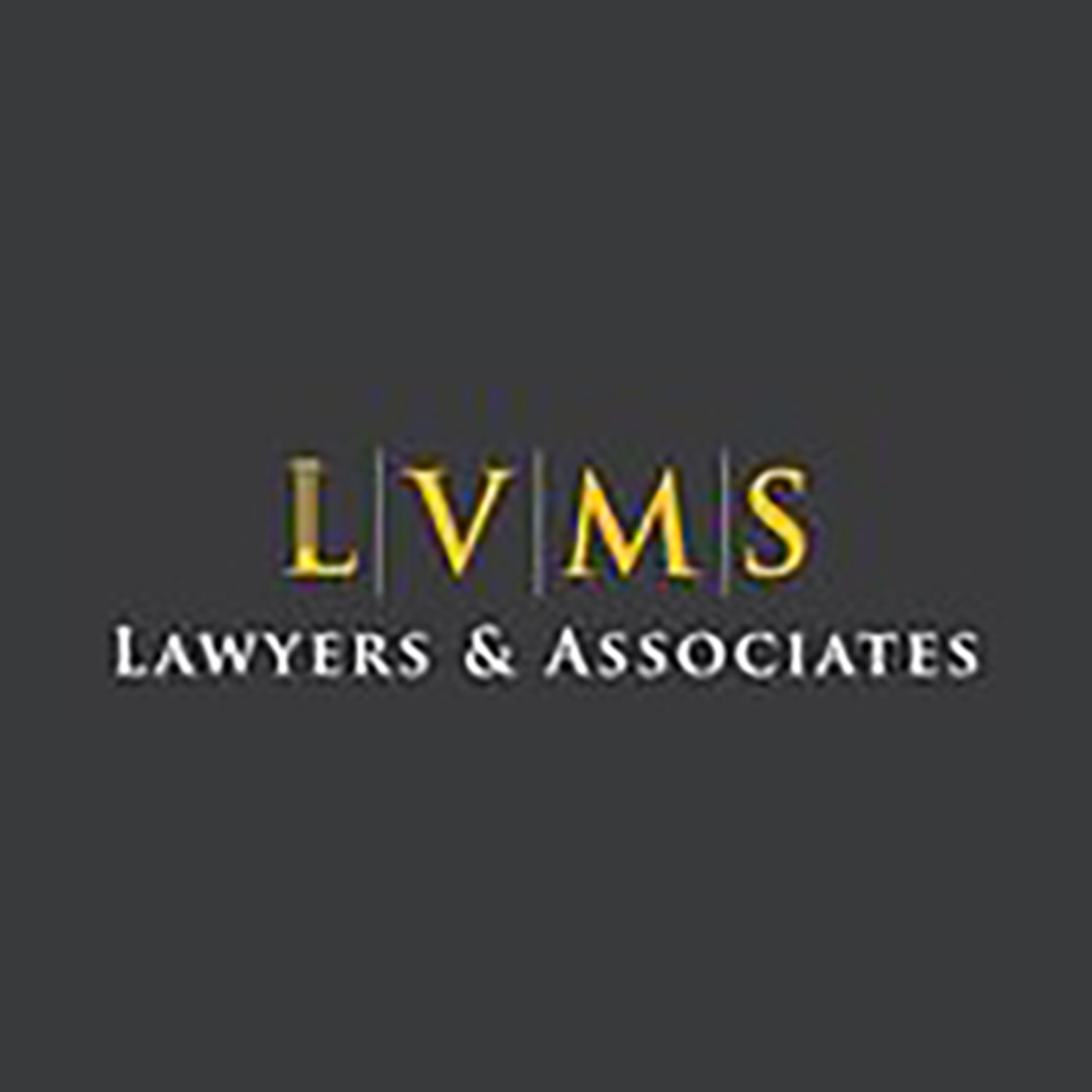 Logo with "LVMS Lawyers & Associates" in yellow and white text on a dark gray background, bordered by yellow horizontal bands.