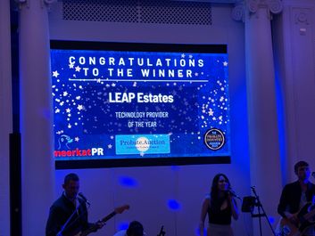 Picture of LEAP Estates winning the Technology Provider of the Year award