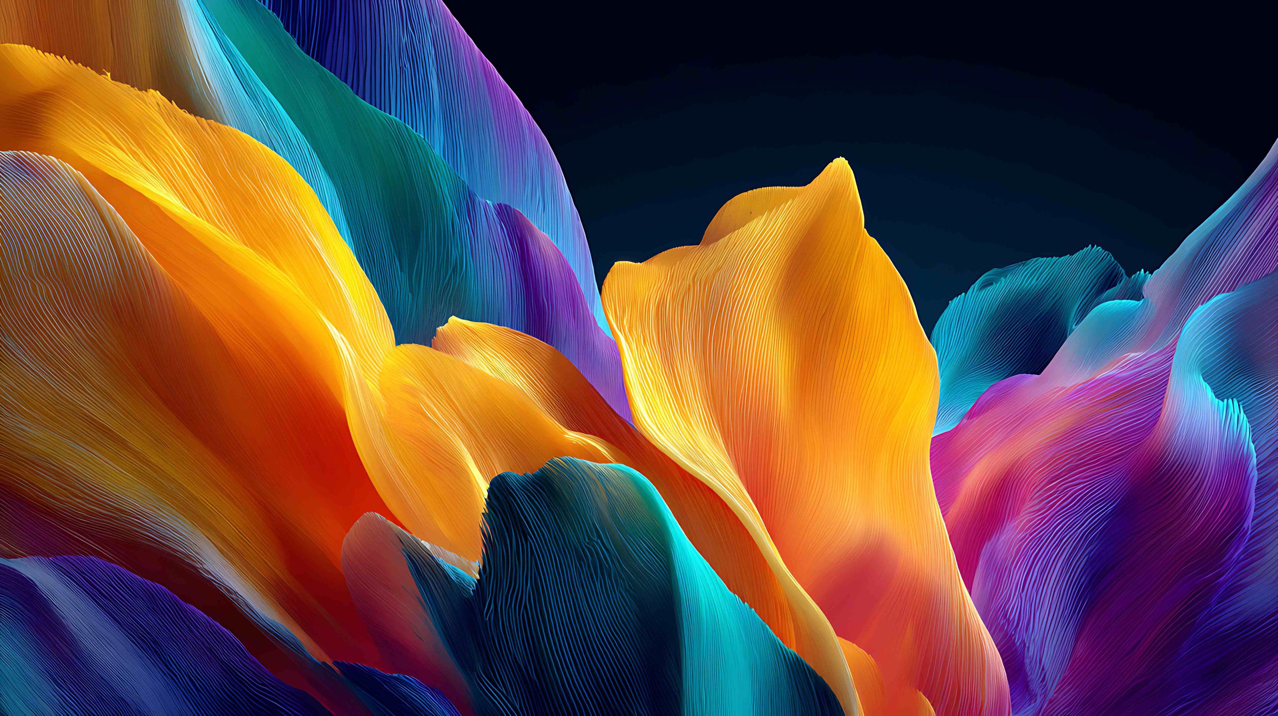 organic colourful shapes, yellow, orange, blue and purple