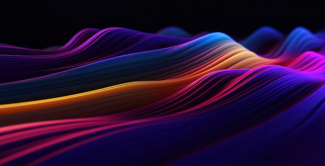 colourful wavy lines against a black background