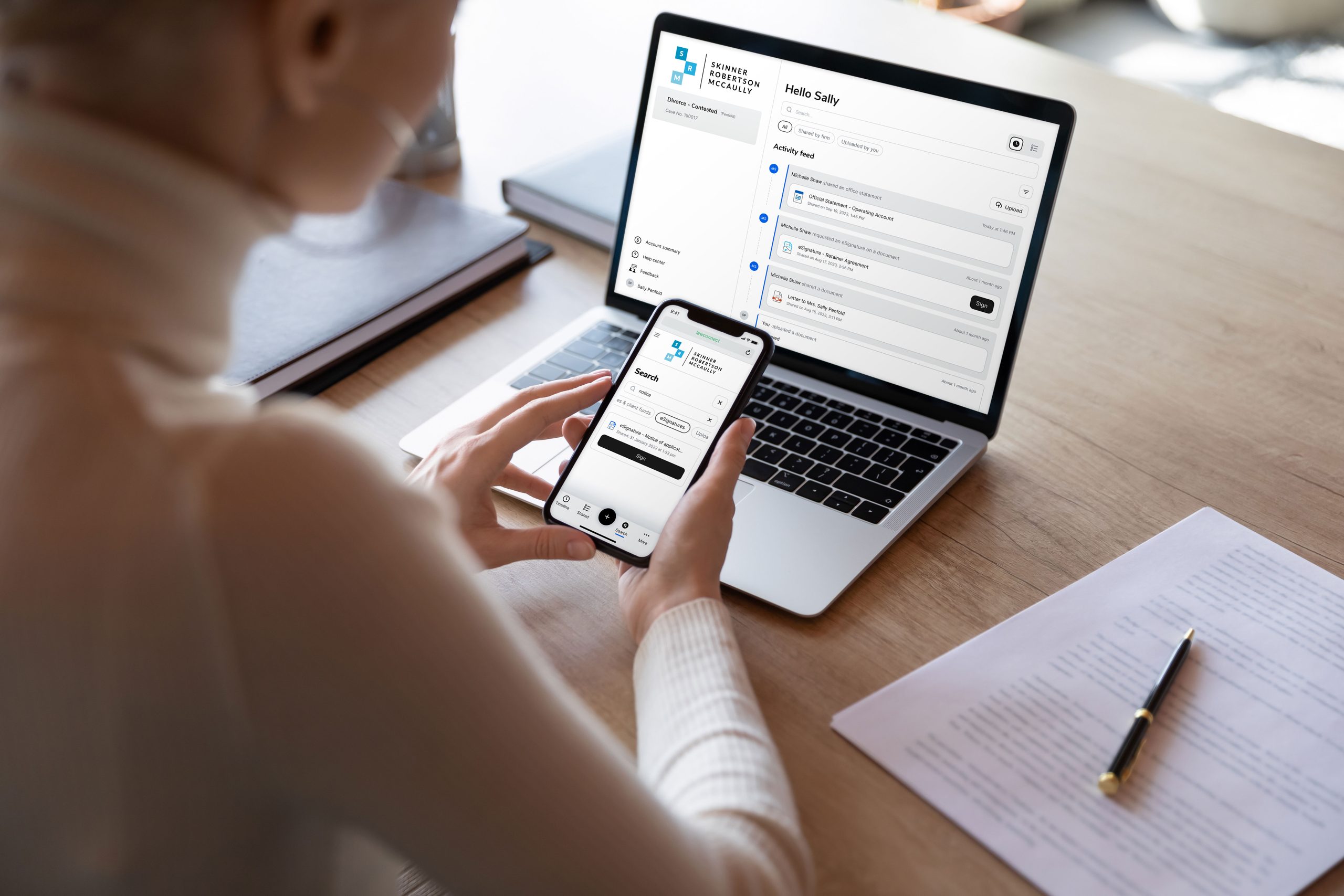 LawConnect White Labeling Feature Firm Branding Desktop and Mobile