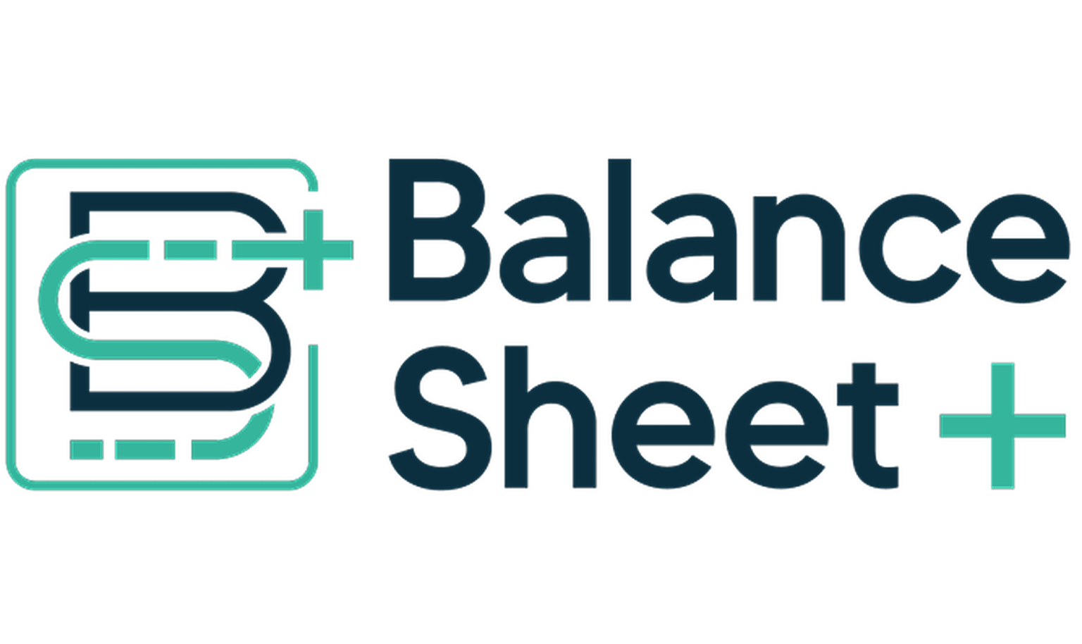 Logo with a stylized "B" and "+" symbol in teal, followed by the text "Balance Sheet +" in dark blue and teal.